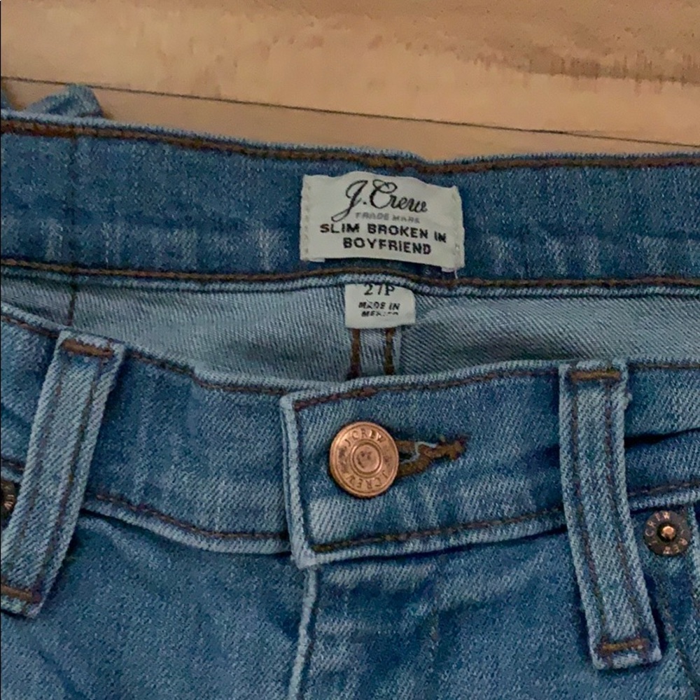 Jcrew slim broken in boyfriend jean